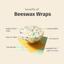 blue waves print beeswax food wraps