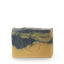 desert patchouli soap with swirled charcoal and turmeric